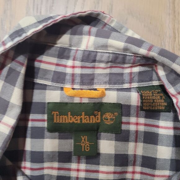 Timberland Men's Plaid Flannel Button Up Green XL - Picture 5 of 6